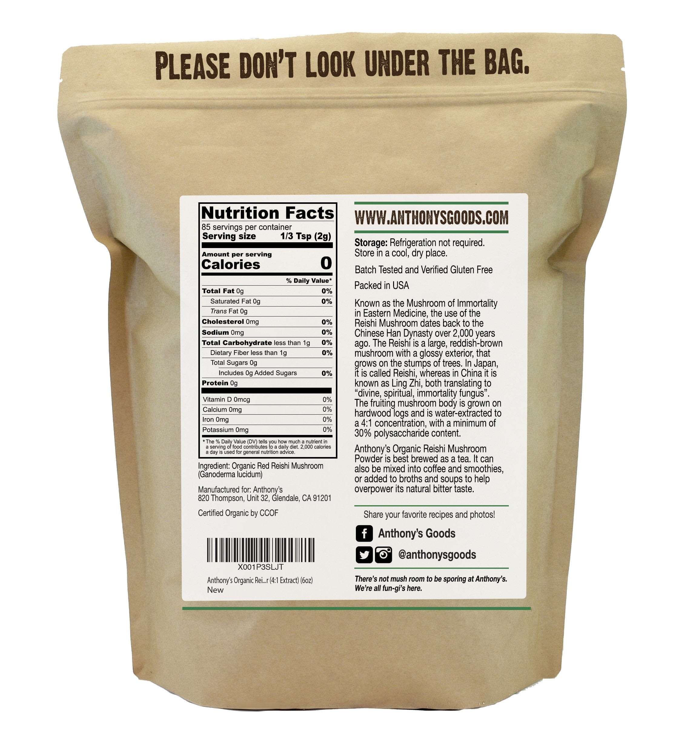 Red Reishi Mushroom Powder: USDA Organic, Gluten Free, Non-GMO, 4:1 Extract