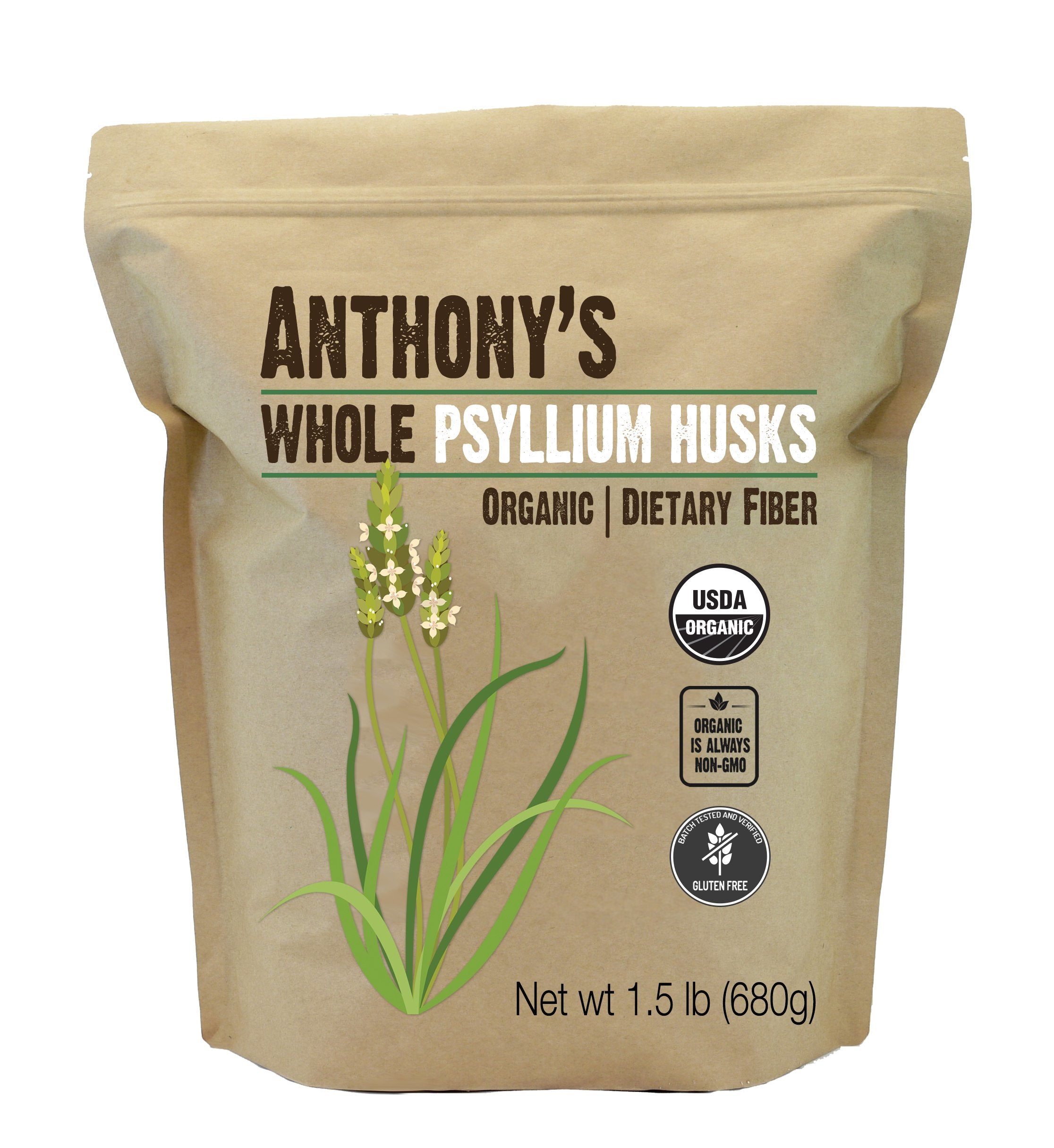 Organic Psyllium Husk Whole: Non-GMO, Gluten Free & Vegan Friendly
