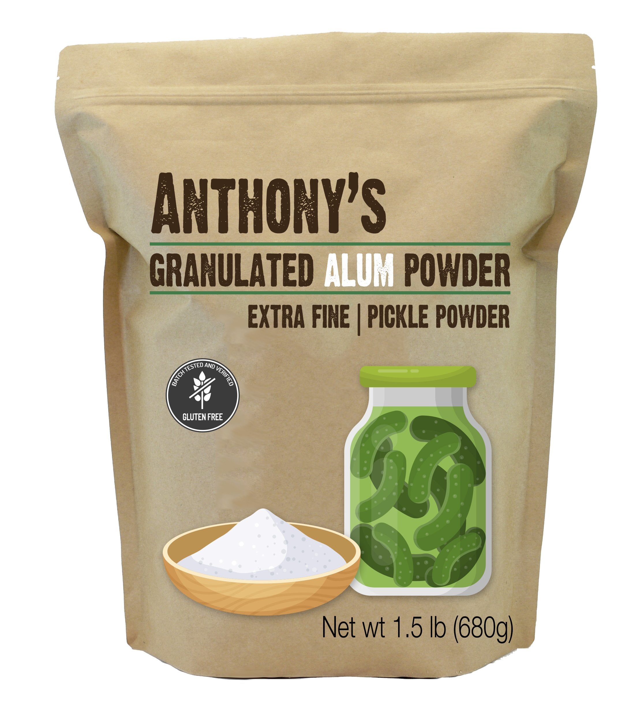 Alum Powder: Granulated, Pickle Powder, Batch Tested Gluten Free
