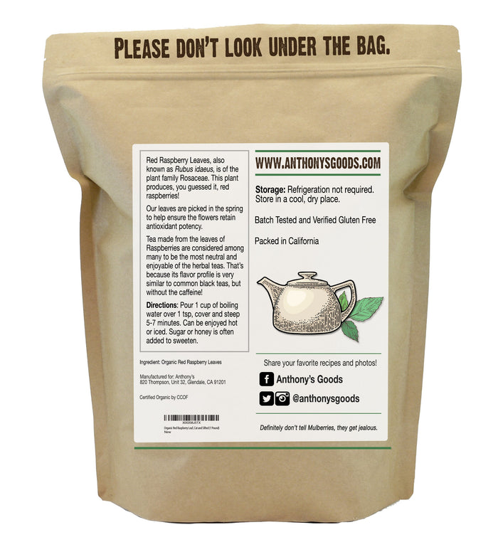 Organic  Dried Red Raspberry Leaves