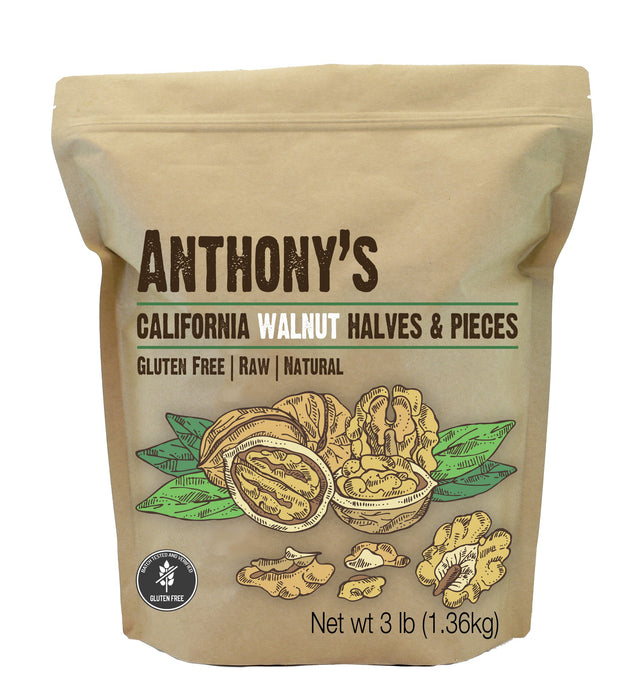 California Walnut Halves & Pieces: Shelled, Raw, Gluten Free